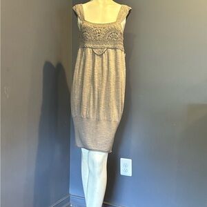 Gray Knit Sleeveless Dress